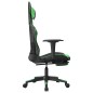vidaXL Silla gaming con reposapiés cuero sintético negro verde vidaXL Silla gaming con reposapiés cuero sintético negro verde