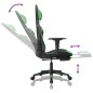 vidaXL Silla gaming con reposapiés cuero sintético negro verde vidaXL Silla gaming con reposapiés cuero sintético negro verde