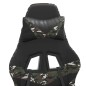 vidaXL Silla gaming con reposapiés cuero sintético negro camuflaje vidaXL Silla gaming con reposapiés cuero sintético negro camuflaje