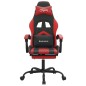 vidaXL Silla gaming con reposapiés cuero sintético negro rojo vidaXL Silla gaming con reposapiés cuero sintético negro rojo