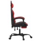 vidaXL Silla gaming con reposapiés cuero sintético negro rojo vidaXL Silla gaming con reposapiés cuero sintético negro rojo