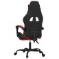vidaXL Silla gaming con reposapiés cuero sintético negro rojo vidaXL Silla gaming con reposapiés cuero sintético negro rojo