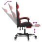 vidaXL Silla gaming con reposapiés cuero sintético negro rojo vidaXL Silla gaming con reposapiés cuero sintético negro rojo