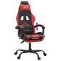 vidaXL Silla gaming con reposapiés cuero sintético negro rojo vidaXL Silla gaming con reposapiés cuero sintético negro rojo