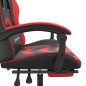 vidaXL Silla gaming con reposapiés cuero sintético negro rojo vidaXL Silla gaming con reposapiés cuero sintético negro rojo