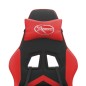 vidaXL Silla gaming con reposapiés cuero sintético negro rojo vidaXL Silla gaming con reposapiés cuero sintético negro rojo