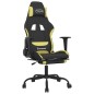 vidaXL Silla gaming con reposapiés tela verde claro y negro vidaXL Silla gaming con reposapiés tela verde claro y negro