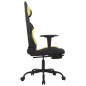 vidaXL Silla gaming con reposapiés tela verde claro y negro vidaXL Silla gaming con reposapiés tela verde claro y negro