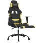 vidaXL Silla gaming con reposapiés tela verde claro y negro vidaXL Silla gaming con reposapiés tela verde claro y negro