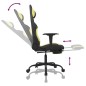 vidaXL Silla gaming con reposapiés tela verde claro y negro vidaXL Silla gaming con reposapiés tela verde claro y negro