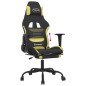 vidaXL Silla gaming con reposapiés tela verde claro y negro vidaXL Silla gaming con reposapiés tela verde claro y negro