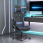 vidaXL Silla gaming con reposapiés tela negro y azul vidaXL Silla gaming con reposapiés tela negro y azul