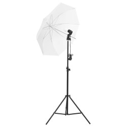 vidaXL Kit de estudio fotográfico con set de luces, fondo y reflector