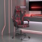 vidaXL Silla gaming cuero sintético negro y rojo vino tinto