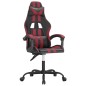 vidaXL Silla gaming cuero sintético negro y rojo vino tinto