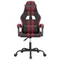 vidaXL Silla gaming cuero sintético negro y rojo vino tinto