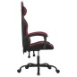 vidaXL Silla gaming cuero sintético negro y rojo vino tinto