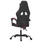 vidaXL Silla gaming cuero sintético negro y rojo vino tinto
