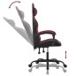 vidaXL Silla gaming cuero sintético negro y rojo vino tinto