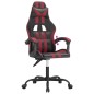 vidaXL Silla gaming cuero sintético negro y rojo vino tinto