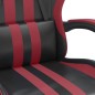 vidaXL Silla gaming cuero sintético negro y rojo vino tinto