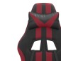 vidaXL Silla gaming cuero sintético negro y rojo vino tinto