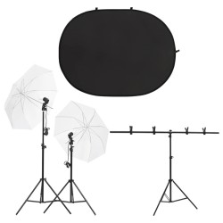 vidaXL Kit de estudio fotográfico con iluminación y fondo