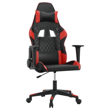 vidaXL Silla gaming cuero sintético negro y rojo