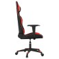 vidaXL Silla gaming cuero sintético negro y rojo