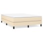 vidaXL Cama box spring con colchón tela color crema 140x200 cm vidaXL Cama box spring con colchón tela color crema 140x200 cm