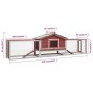 vidaXL Conejera madera maciza pino y abeto rojo 310x70x87 cm vidaXL Conejera madera maciza pino y abeto rojo 310x70x87 cm