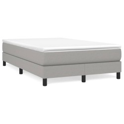 vidaXL Cama box spring con colchón tela gris claro 120x200 cm