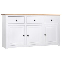 vidaXL Aparador de madera de pino estilo Panamá blanco 135x40x80 cm