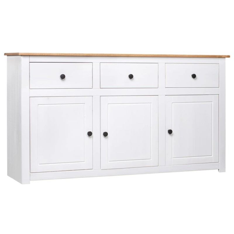 vidaXL Aparador de madera de pino estilo Panamá blanco 135x40x80 cm vidaXL Aparador de madera de pino estilo Panamá blanco 135x40x80 cm