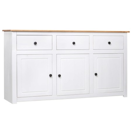 vidaXL Aparador de madera de pino estilo Panamá blanco 135x40x80 cm