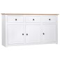 vidaXL Aparador de madera de pino estilo Panamá blanco 135x40x80 cm vidaXL Aparador de madera de pino estilo Panamá blanco 135x40x80 cm