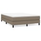 vidaXL Cama box spring con colchón tela gris taupe 160x200 cm vidaXL Cama box spring con colchón tela gris taupe 160x200 cm