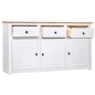 vidaXL Aparador de madera de pino estilo Panamá blanco 135x40x80 cm vidaXL Aparador de madera de pino estilo Panamá blanco 135x40x80 cm