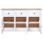 vidaXL Aparador de madera de pino estilo Panamá blanco 135x40x80 cm vidaXL Aparador de madera de pino estilo Panamá blanco 135x40x80 cm