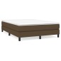 vidaXL Cama box spring con colchón tela marrón oscuro 140x200 cm vidaXL Cama box spring con colchón tela marrón oscuro 140x200 cm