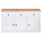 vidaXL Aparador de madera de pino estilo Panamá blanco 135x40x80 cm vidaXL Aparador de madera de pino estilo Panamá blanco 135x40x80 cm