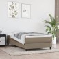 vidaXL Cama box spring con colchón tela gris taupe 90x200 cm vidaXL Cama box spring con colchón tela gris taupe 90x200 cm