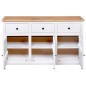 vidaXL Aparador de madera de pino estilo Panamá blanco 135x40x80 cm vidaXL Aparador de madera de pino estilo Panamá blanco 135x40x80 cm