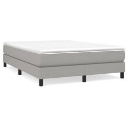 vidaXL Cama box spring con colchón tela gris claro 140x200 cm