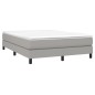 vidaXL Cama box spring con colchón tela gris claro 140x200 cm vidaXL Cama box spring con colchón tela gris claro 140x200 cm