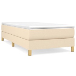 vidaXL Cama box spring con colchón tela color crema 80x200 cm