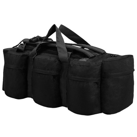 vidaXL Bolso de lona estilo militar 3-en-1 90 L negro