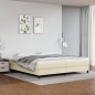vidaXL Cama box spring con colchón cuero sintético crema 200x200 cm