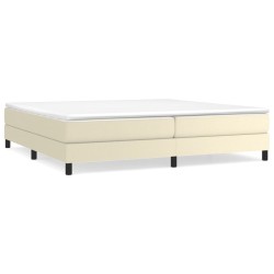 vidaXL Cama box spring con colchón cuero sintético crema 200x200 cm