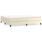 vidaXL Cama box spring con colchón cuero sintético crema 200x200 cm